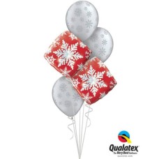 Bouquet 464 Snowflake Sparkles Red Qualatex #40093-2 80170-3